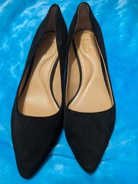 🖤 Black Suede & Leather Pointed-Toe Heels 🖤